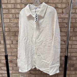 NEW BOA White Button Down Top - Women's XL